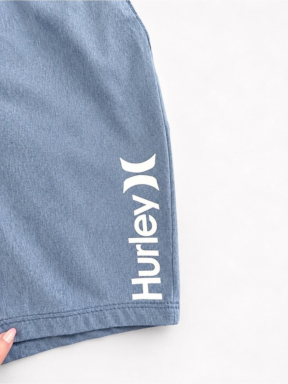 Hurley Light Gray Thermal Top with Blue Shorts